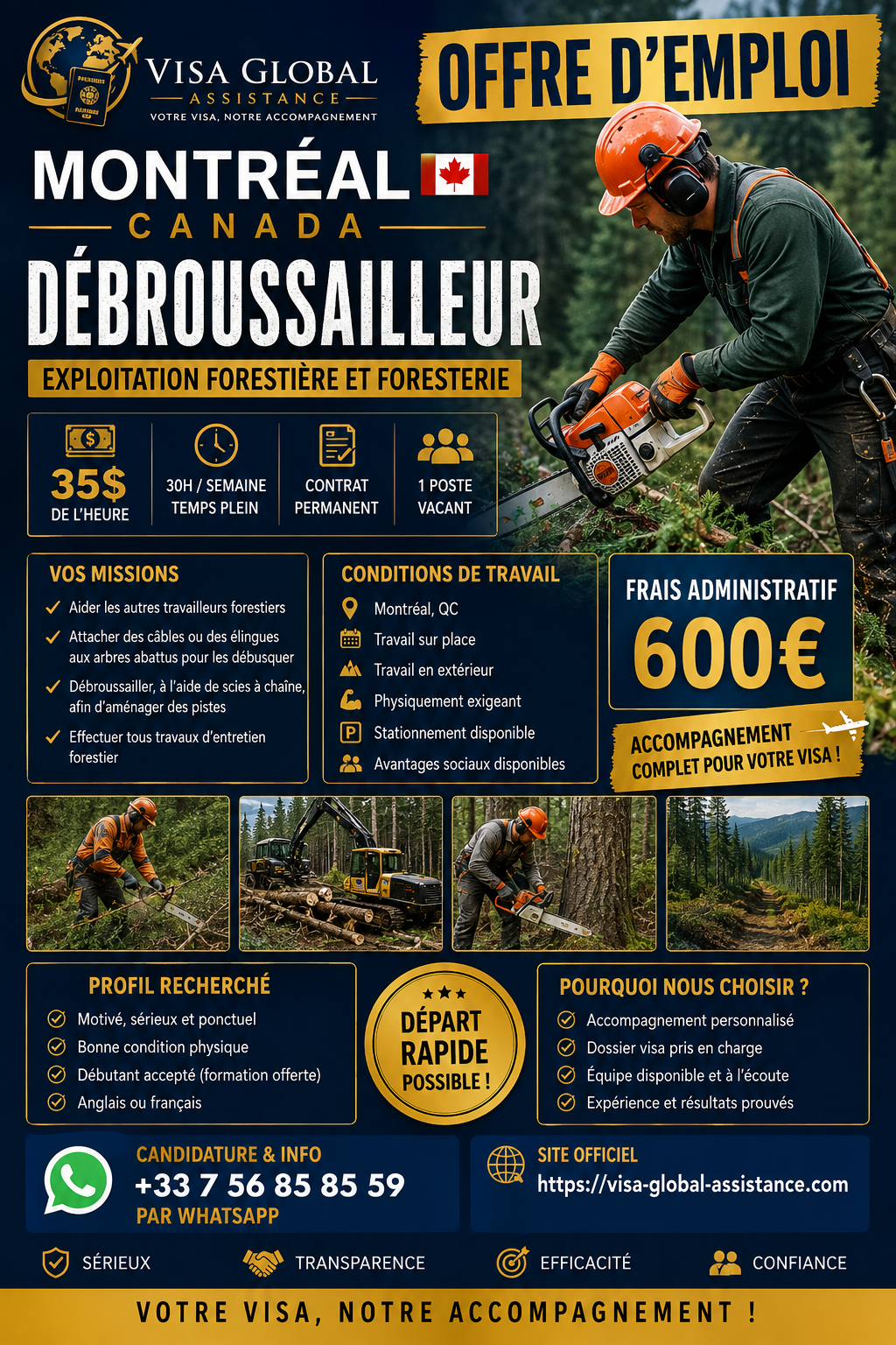 Offre d'emploi débroussailleur à Montréal, Canada